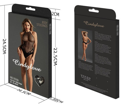 Cindylove Midnight Desire Fishnet Halter Bodystocking - One Size